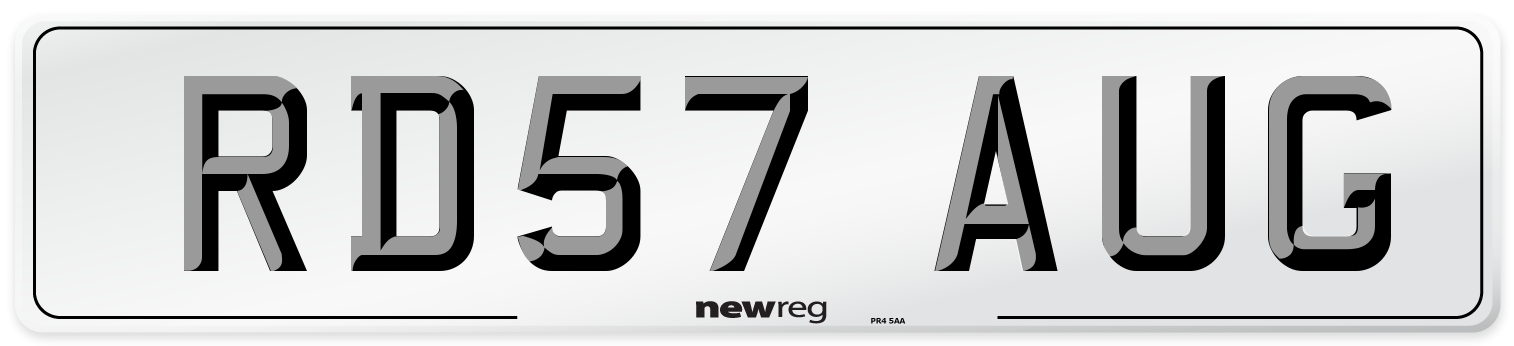 RD57 AUG Number Plate from New Reg
